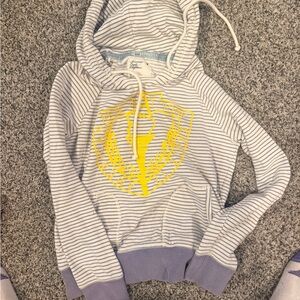 American Eagle Striped Hoodie Size Medium Blue & White Lightweight Pullover